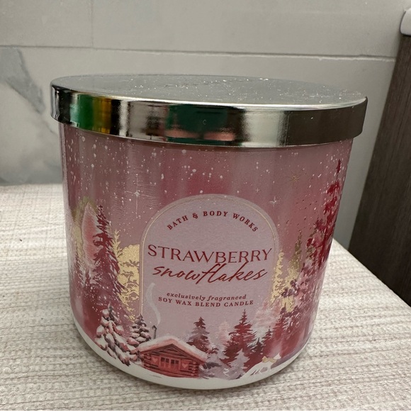 Bath & Body Works Other - Strawberry Snowflakes 3 wick candle
